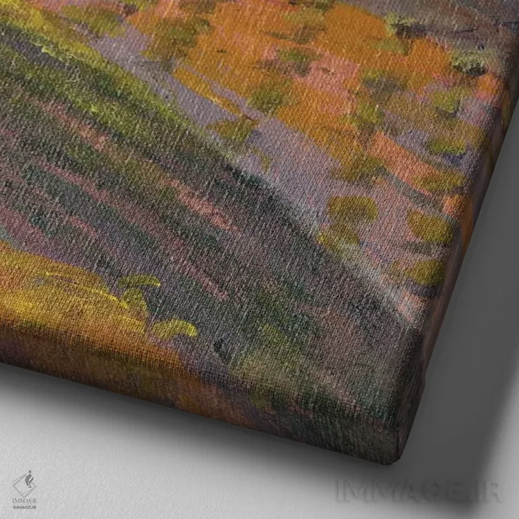 تابلو توسکانی نوستالژیک یک اثر ساندرا یافراته - نمای نزدیک بافت بوم