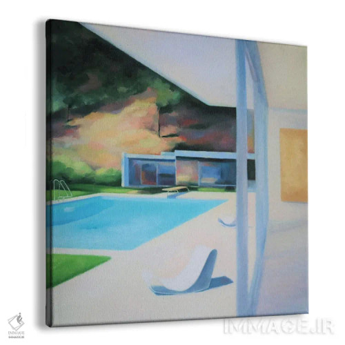 تابلو بعدازظهر کنار استخر اثر ایوا باکلانه - نمای پرسپکتیو محصول