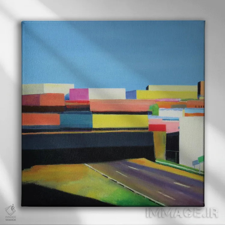 تابلو شهر اثر ایوا باکلانه - نمای روبهرو روی دیوار