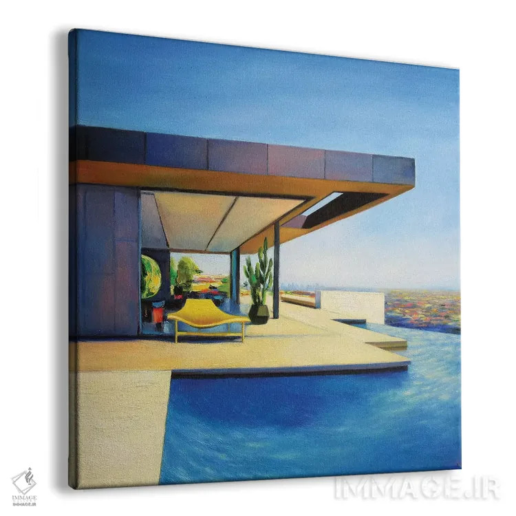 تابلو خانه با صندلی زرد اثر ایوا باکلانه - نمای پرسپکتیو محصول