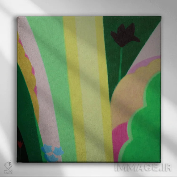 تابلو در باغ اثر ایوا باکلانه - نمای روبهرو روی دیوار