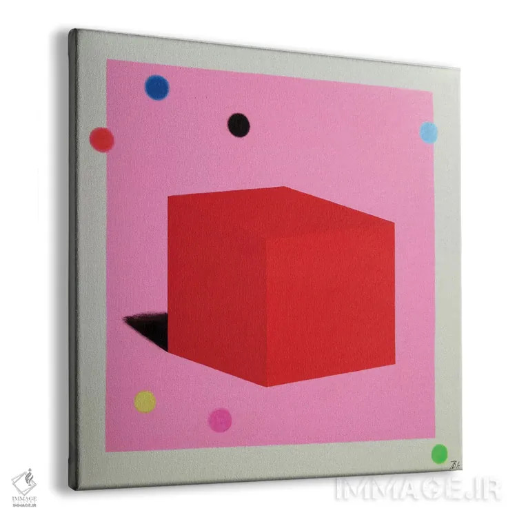 تابلو مکعب قرمز اثر ایوا باکلانه - نمای پرسپکتیو محصول
