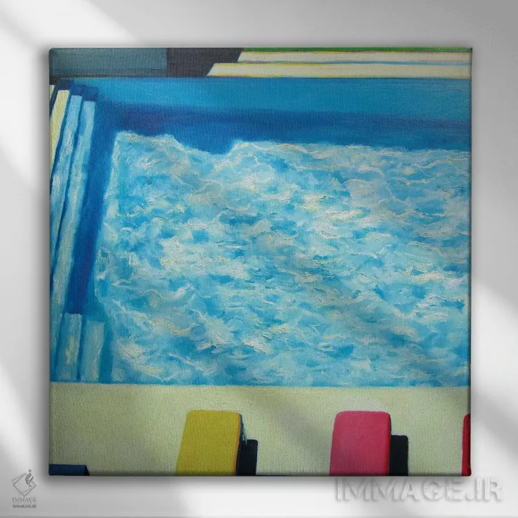 تابلو صبح کنار استخر اثر ایوا باکلانه - نمای روبهرو روی دیوار