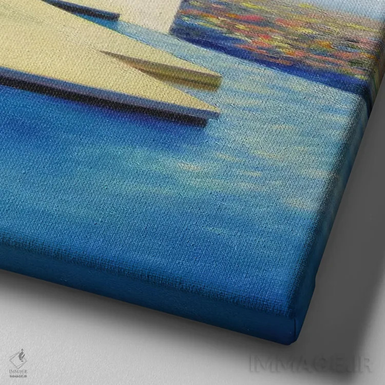 تابلو خانه با صندلی زرد اثر ایوا باکلانه - نمای نزدیک بافت بوم