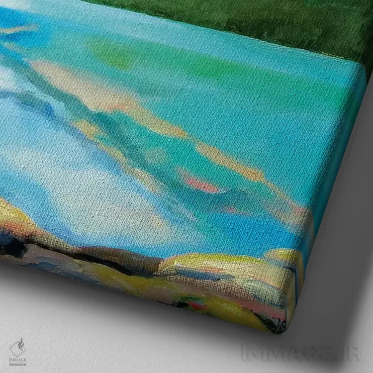 تابلو دریاچه لوییز اثر ایوا باکلانه - نمای نزدیک بافت بوم