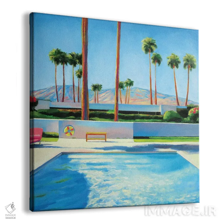 تابلو استخر پالم اسپرینگز اثر ایوا باکلانه - نمای پرسپکتیو محصول