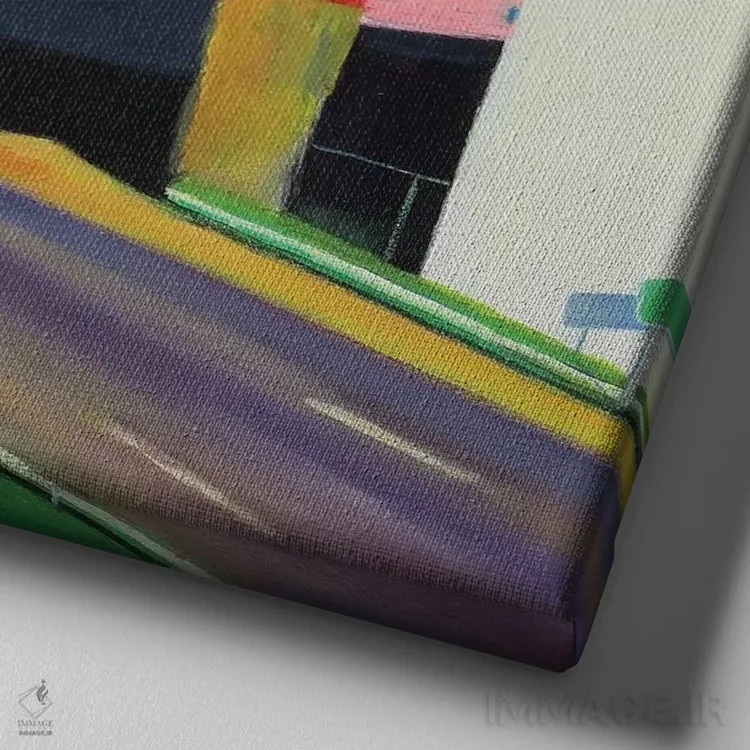 تابلو شهر اثر ایوا باکلانه - نمای نزدیک بافت بوم