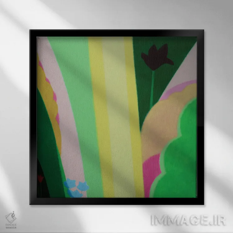 تابلو در باغ اثر ایوا باکلانه - نمای قابدار مشکی