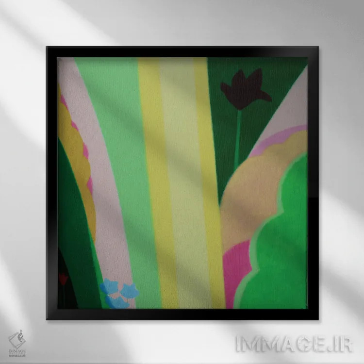 تابلو در باغ اثر ایوا باکلانه - نمای قابدار مشکی