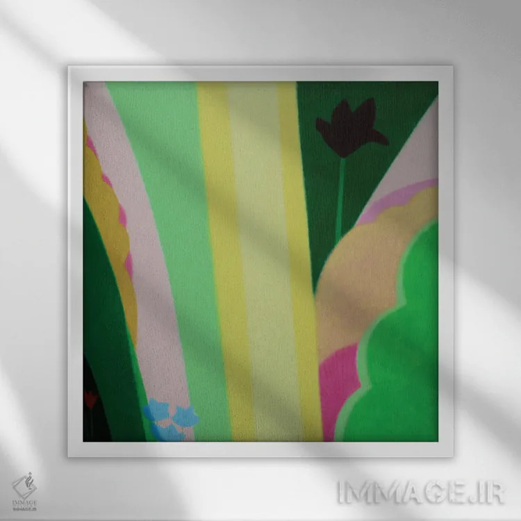 تابلو در باغ اثر ایوا باکلانه - نمای قابدار سفید