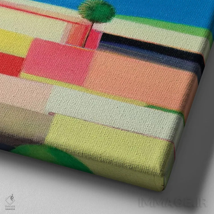 تابلو اوایل بهار اثر ایوا باکلانه - نمای نزدیک بافت بوم