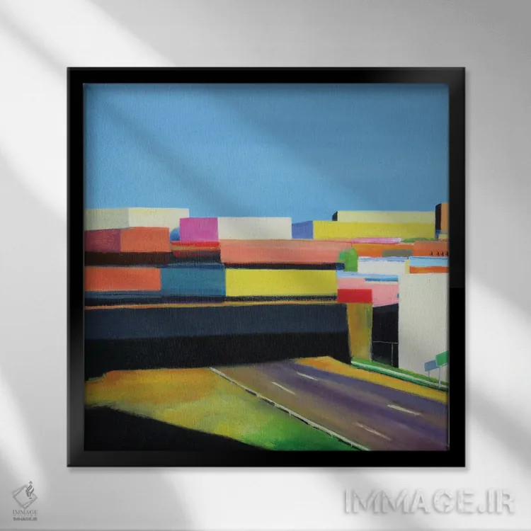 تابلو شهر اثر ایوا باکلانه - نمای قابدار مشکی