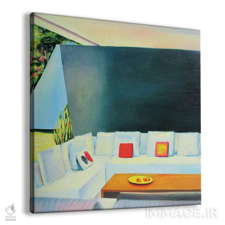 تابلو بالش قرمز اثر ایوا باکلانه - نمای پرسپکتیو محصول