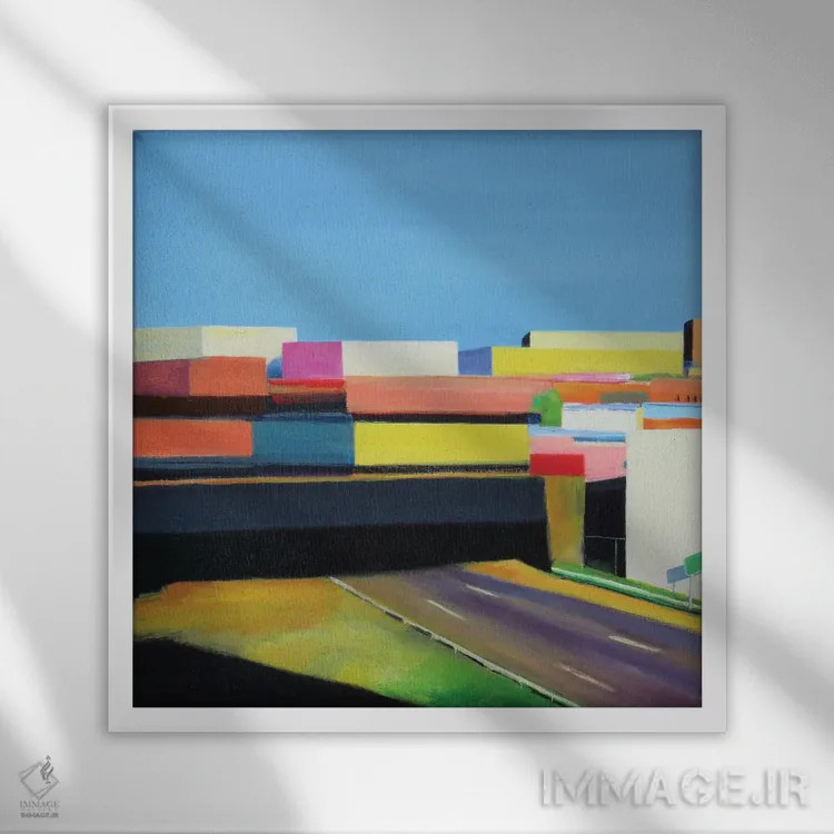 تابلو شهر اثر ایوا باکلانه - نمای قابدار سفید