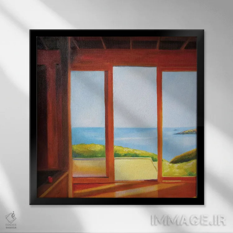 تابلو خانه تعطیلات (صبح بخیر) اثر ایوا باکلانه - نمای قابدار مشکی