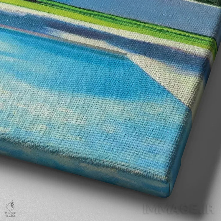 تابلو استخر پالم اسپرینگز اثر ایوا باکلانه - نمای نزدیک بافت بوم