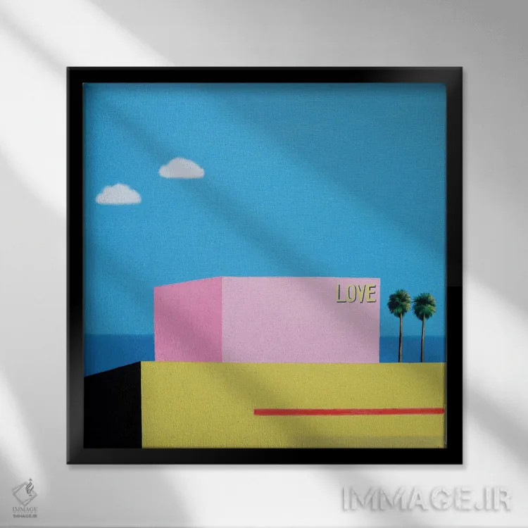 تابلو عشق در سانتا مونیکا اثر ایوا باکلانه - نمای قابدار مشکی