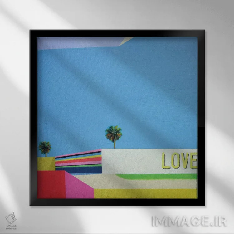 تابلو عشق در شهر اثر ایوا باکلانه - نمای قابدار مشکی