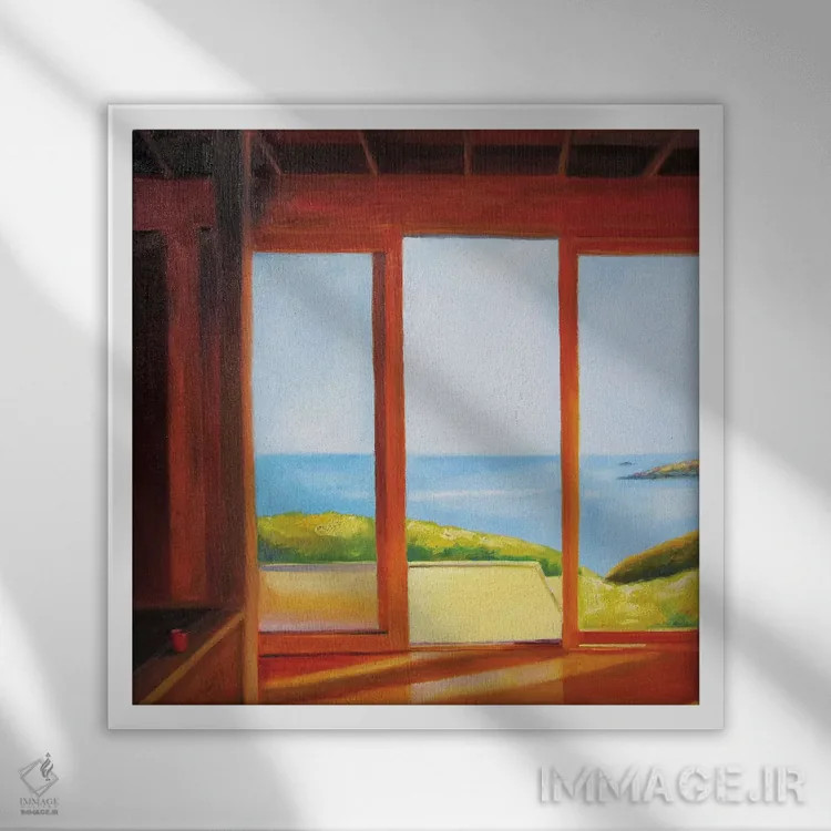 تابلو خانه تعطیلات (صبح بخیر) اثر ایوا باکلانه - نمای قابدار سفید