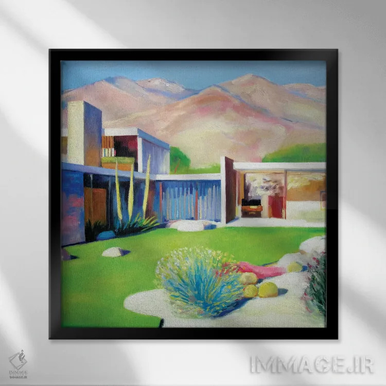 تابلو یکشنبه پالم اسپرینگز اثر ایوا باکلانه - نمای قابدار مشکی