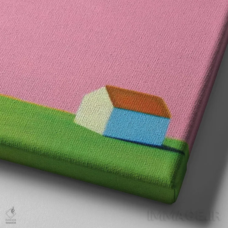 تابلو بهار و دوباره قلب اثر ایوا باکلانه - نمای نزدیک بافت بوم