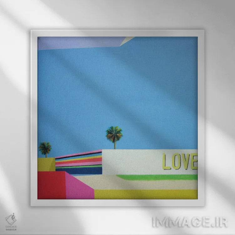 تابلو عشق در شهر اثر ایوا باکلانه - نمای قابدار سفید