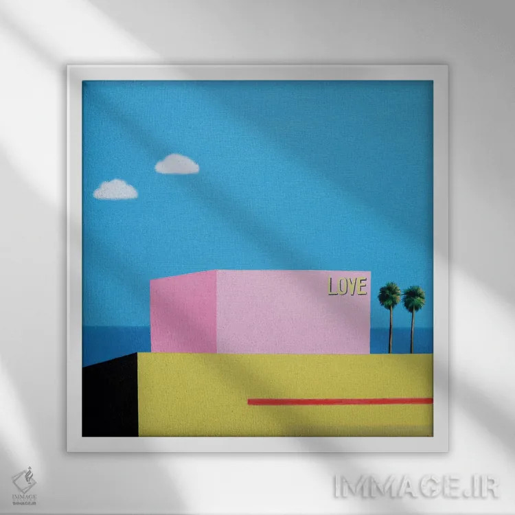 تابلو عشق در سانتا مونیکا اثر ایوا باکلانه - نمای قابدار سفید
