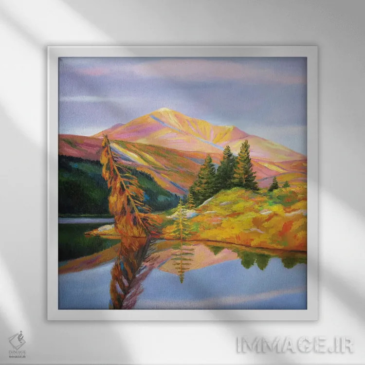 تابلو بازتاب اثر ایوا باکلانه - نمای قابدار سفید