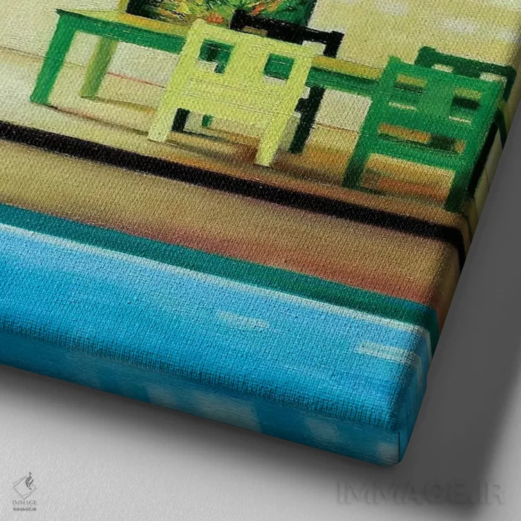 تابلو عصر تابستان اثر ایوا باکلانه - نمای نزدیک بافت بوم