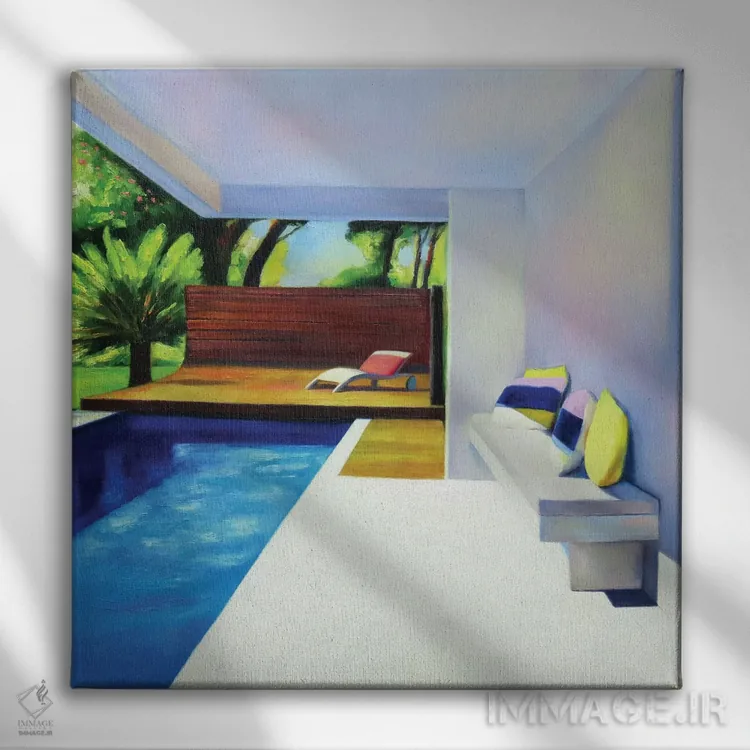 تابلو تراس سفید اثر ایوا باکلانه - نمای روبهرو روی دیوار