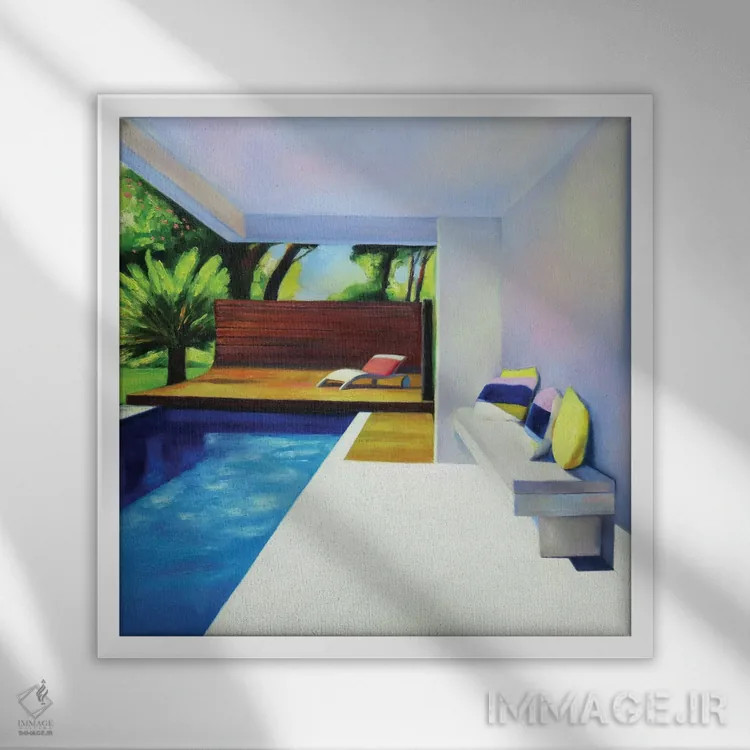 تابلو تراس سفید اثر ایوا باکلانه - نمای قابدار سفید