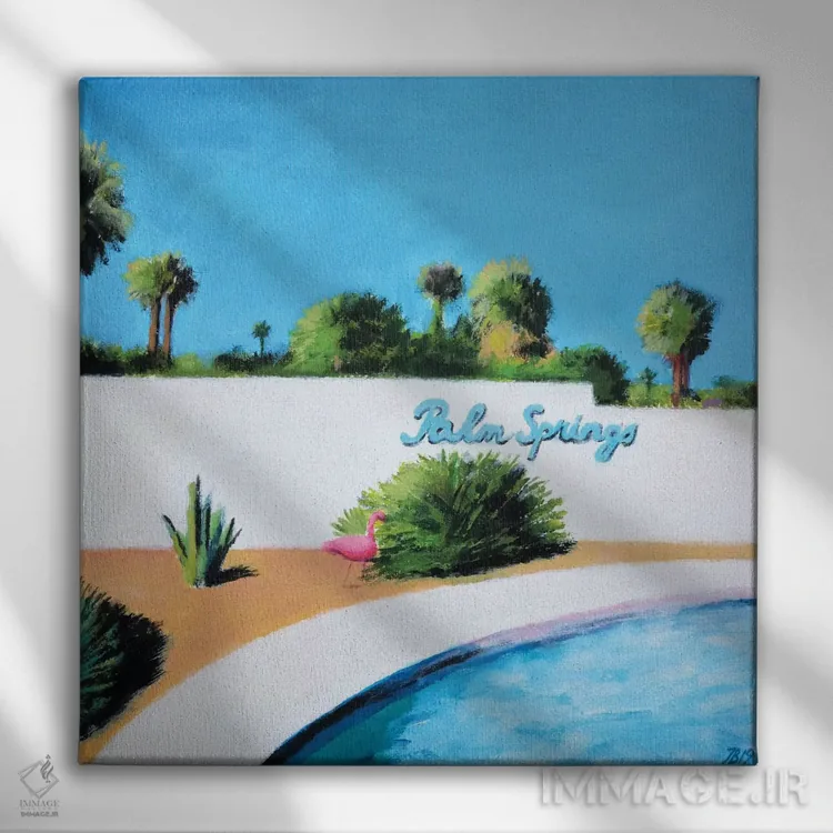 تابلو پالم اسپرینگز (شهر) اثر ایوا باکلانه - نمای روبهرو روی دیوار