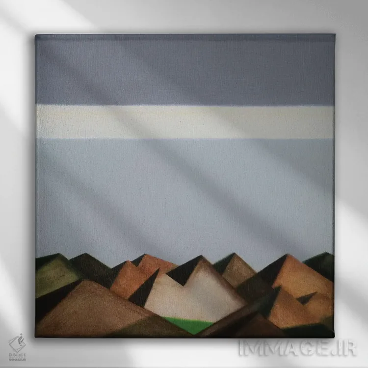 تابلو سوی آن سوی تپهها و دوردستها اثر ایوا باکلانه - نمای روبهرو روی دیوار