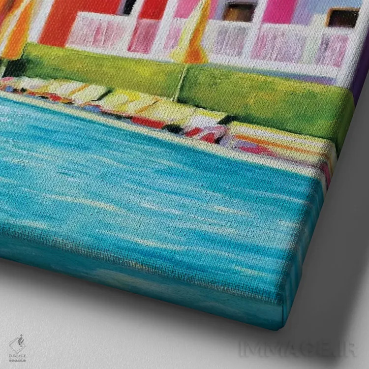 تابلو ساگوارو (نوعی کاکتوس) اثر ایوا باکلانه - نمای نزدیک بافت بوم