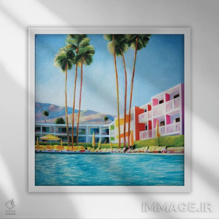 تابلو ساگوارو (نوعی کاکتوس) اثر ایوا باکلانه - نمای قابدار سفید