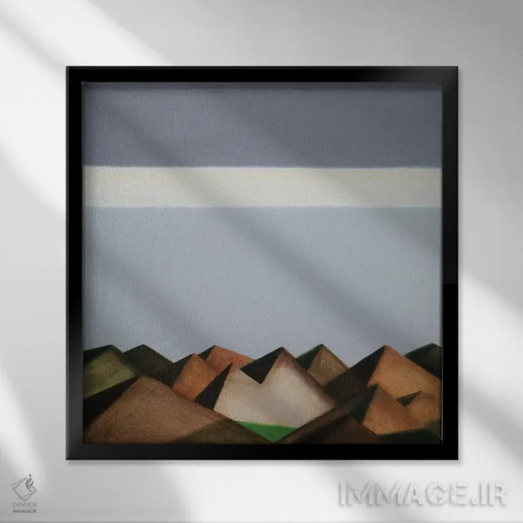 تابلو سوی آن سوی تپهها و دوردستها اثر ایوا باکلانه - نمای قابدار مشکی