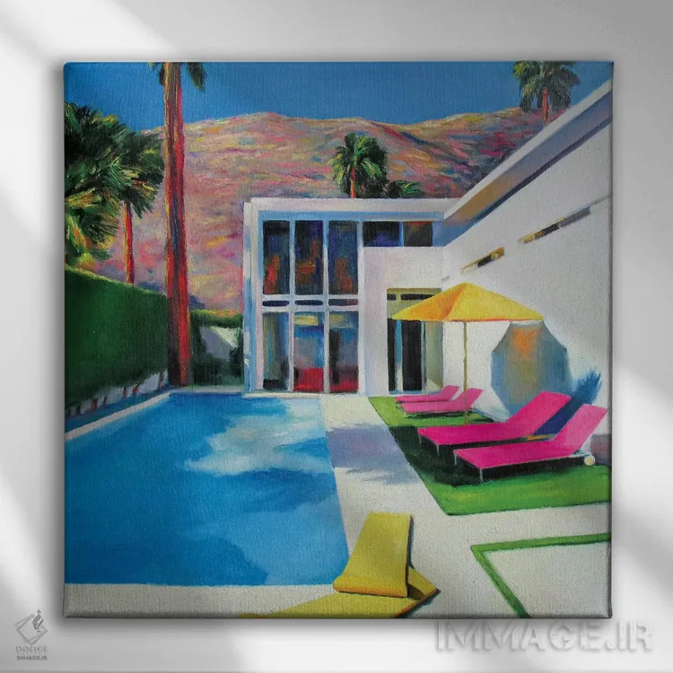 تابلو خورشید کالیفرنیا اثر ایوا باکلانه - نمای روبهرو روی دیوار