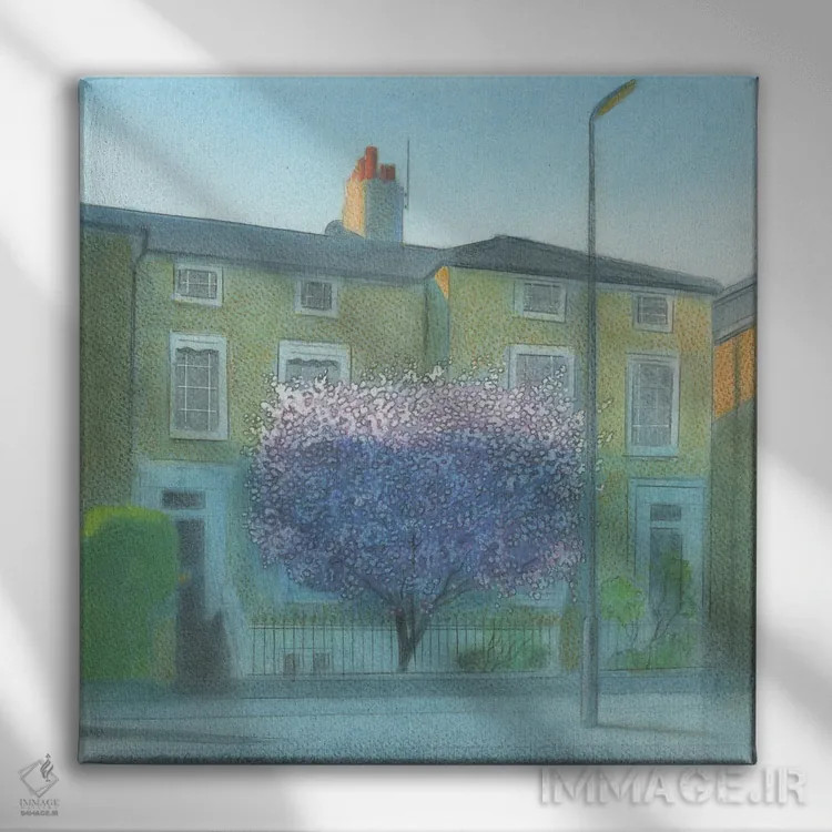تابلو شکوفهها در سربیتون (شهر انگلستان) اثر ایان بک - نمای روبهرو روی دیوار