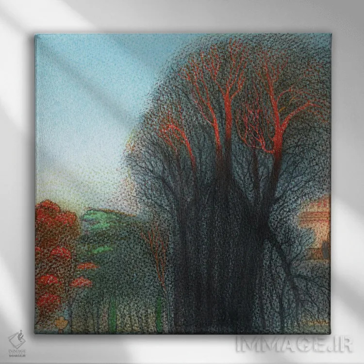 تابلو بعدازظهر پاییزی پارک عمارت چیزویک اثر ایان بک - نمای روبهرو روی دیوار