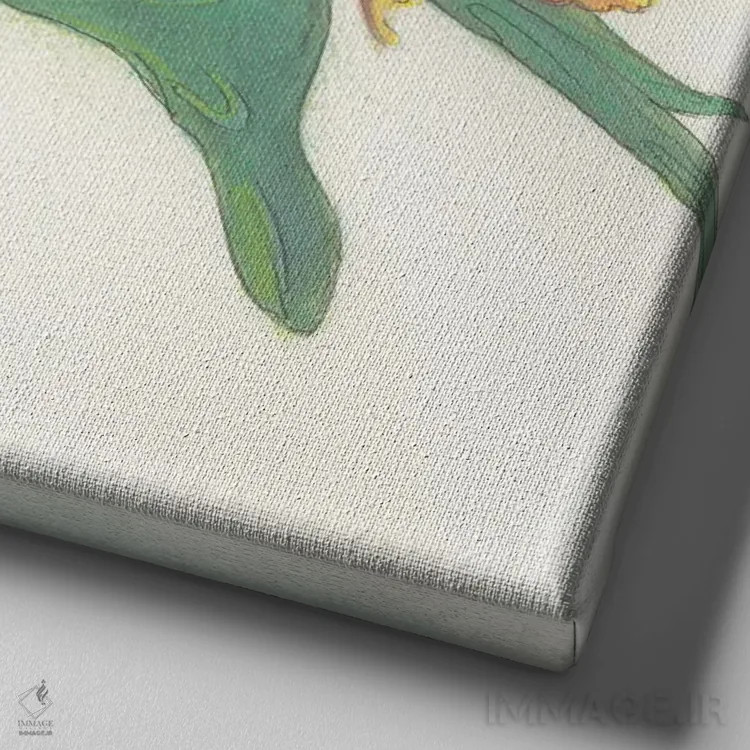 تابلو لالههای دوتایی اثر ایان بک - نمای نزدیک بافت بوم