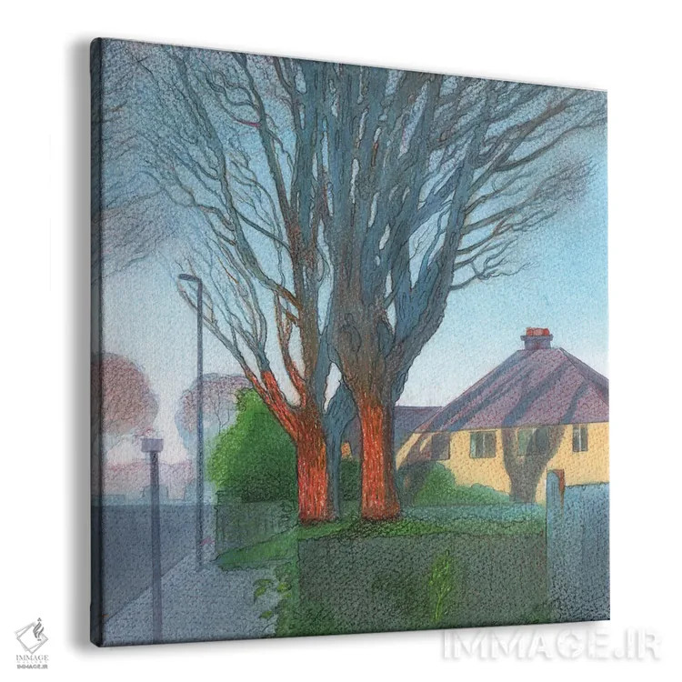 تابلو درختان زمستانی آیلزوورث ۲ اثر ایان بک - نمای پرسپکتیو محصول