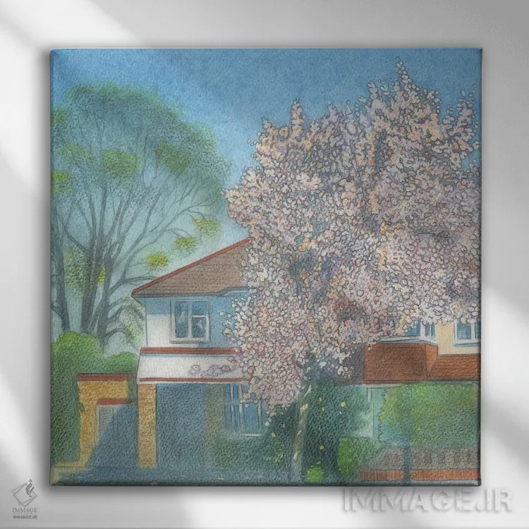 تابلو صبح حومه شهر ۱ اثر ایان بک - نمای روبهرو روی دیوار