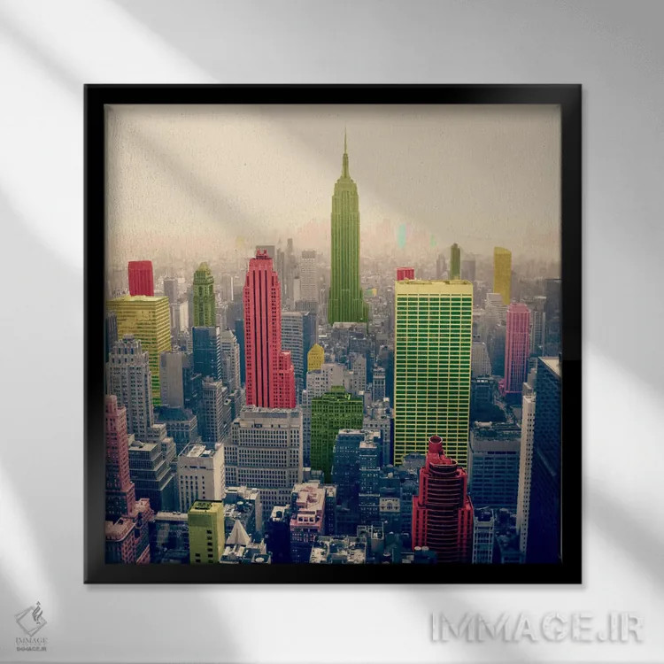 تابلو پاپ شهری نیویورک ۲ اثر فایو بای فایو کالکتیو - نمای قابدار مشکی