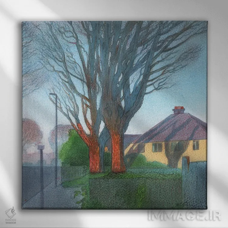 تابلو درختان زمستانی آیلزوورث ۲ اثر ایان بک - نمای روبهرو روی دیوار