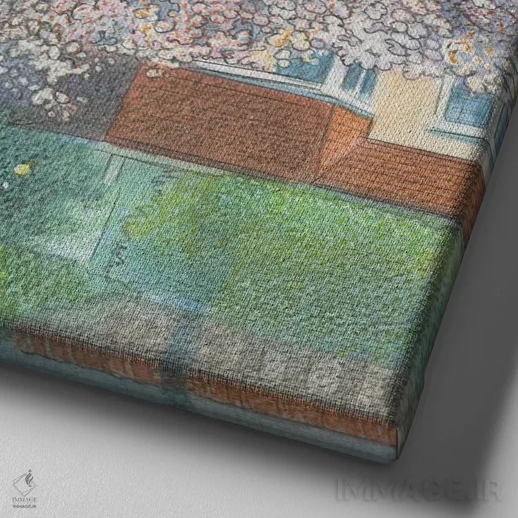 تابلو صبح حومه شهر ۱ اثر ایان بک - نمای نزدیک بافت بوم