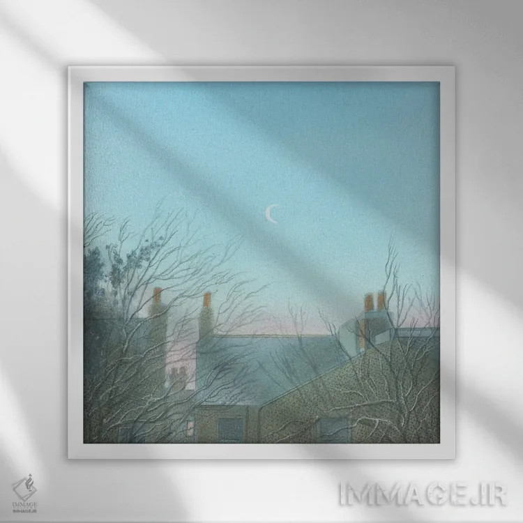 تابلو ماه روز هنگام سنت مارگارت ۲۰۲۳ اثر ایان بک - نمای قابدار سفید