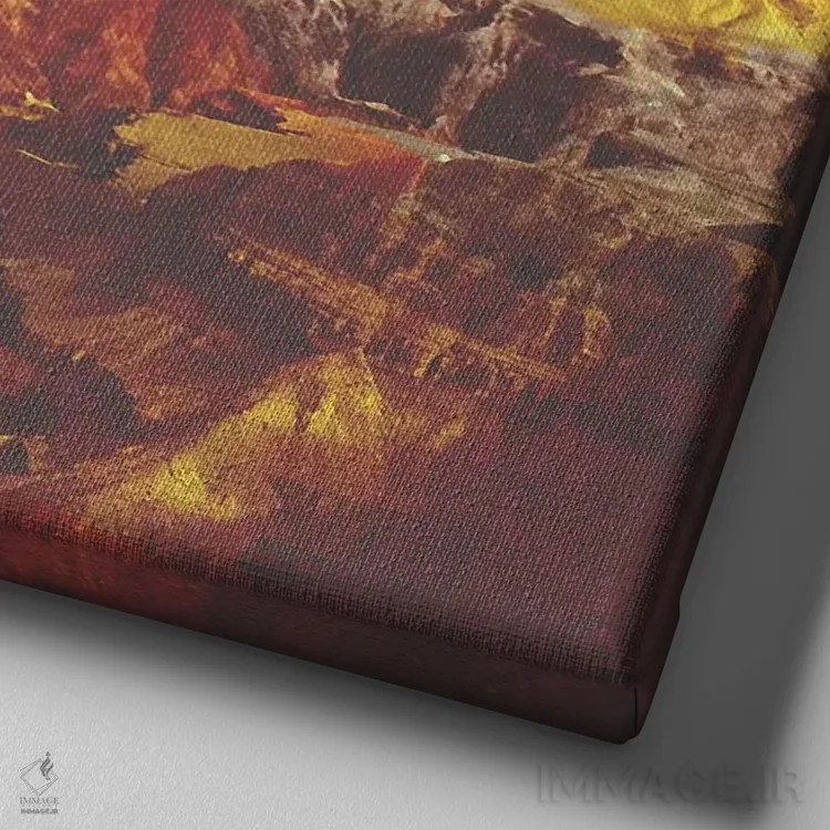 تابلو دره رنگی اثر فایو بای فایو کالکتیو - نمای نزدیک بافت بوم