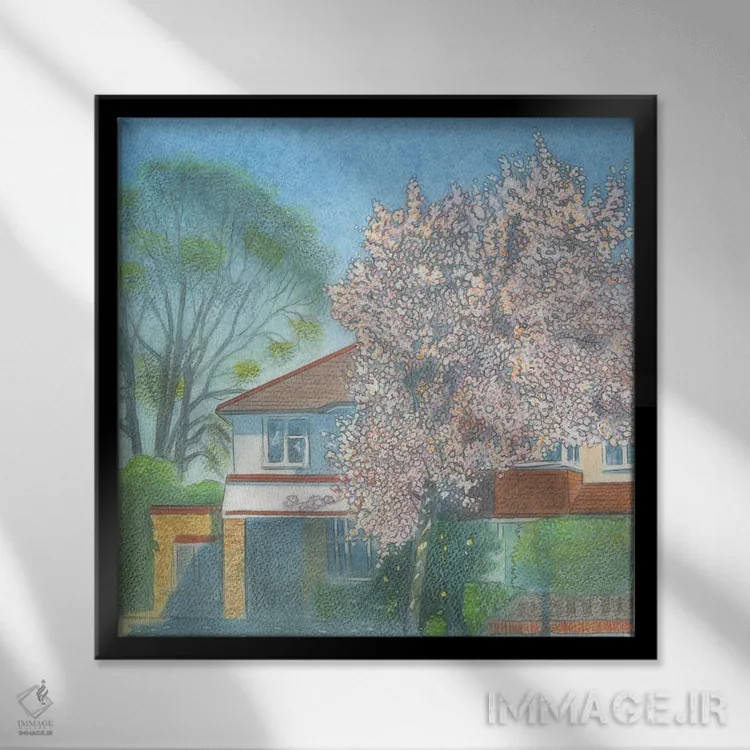 تابلو صبح حومه شهر ۱ اثر ایان بک - نمای قابدار مشکی