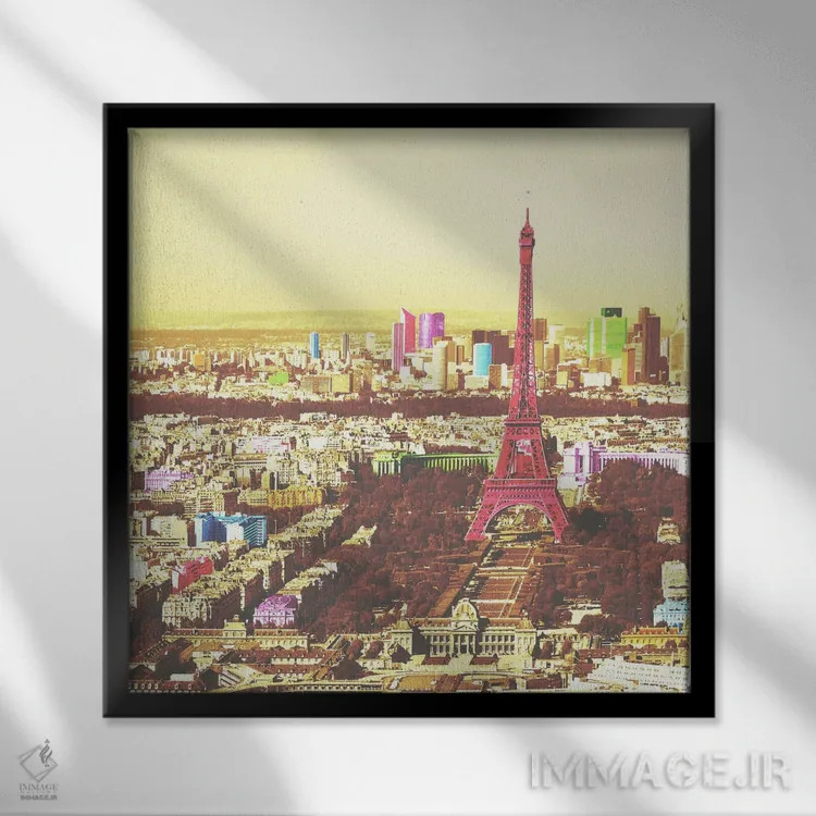 تابلو پاریس رنگی ۲ (فرانسه) اثر هنرمند ناشناس - نمای قابدار مشکی