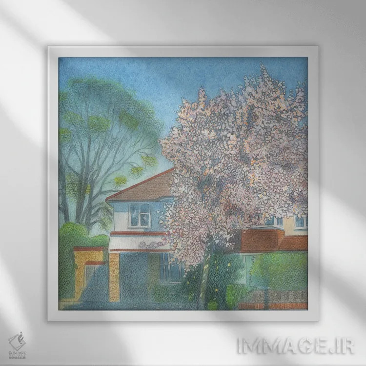 تابلو صبح حومه شهر ۱ اثر ایان بک - نمای قابدار سفید